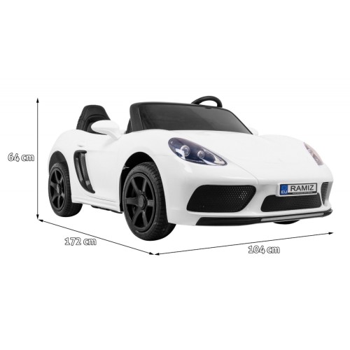 Perfecta Auto 2 Dětská Bílá Nafouknutá Kola Bezkartáčový Motor MP3 LED Pomalý Start