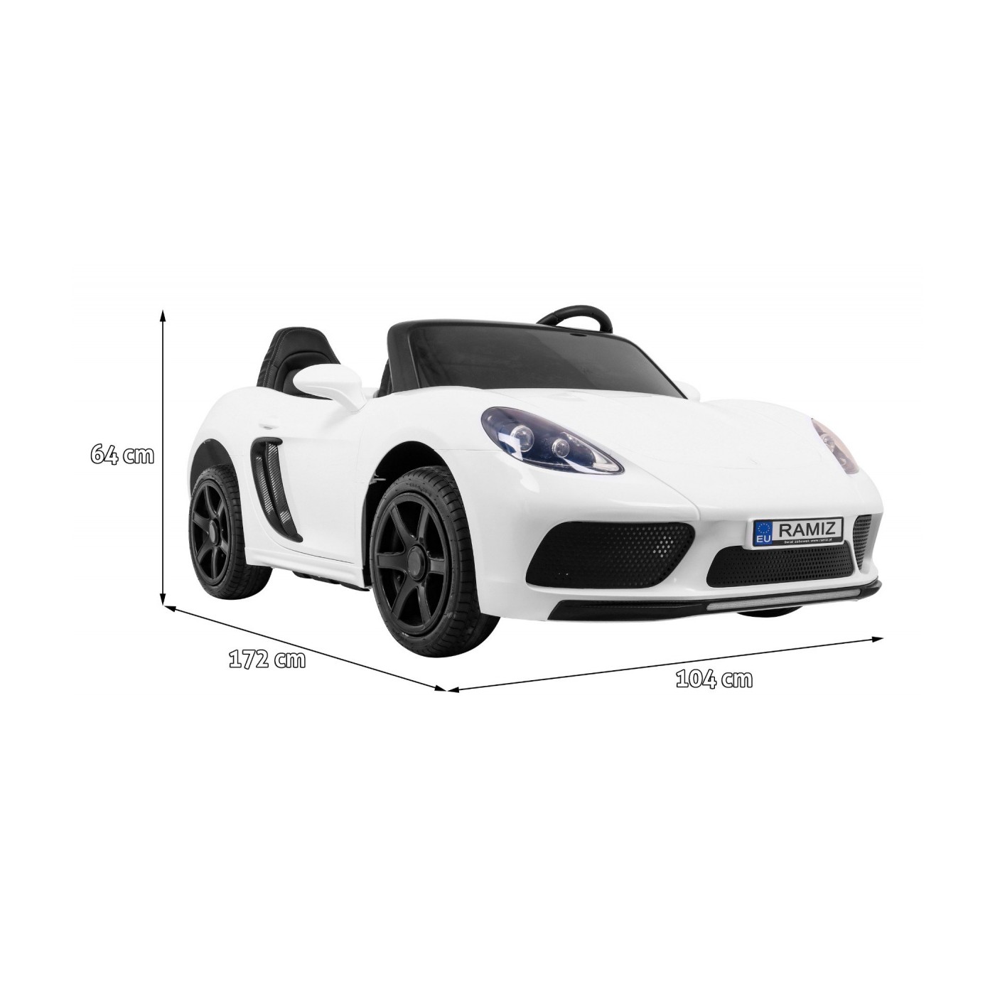 Perfecta Auto 2 Dětská Bílá Nafouknutá Kola Bezkartáčový Motor MP3 LED Pomalý Start