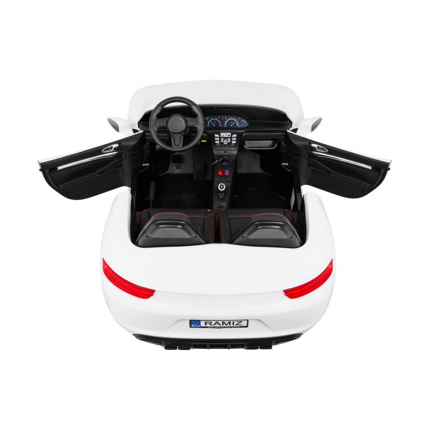 Perfecta Auto 2 Dětská Bílá Nafouknutá Kola Bezkartáčový Motor MP3 LED Pomalý Start