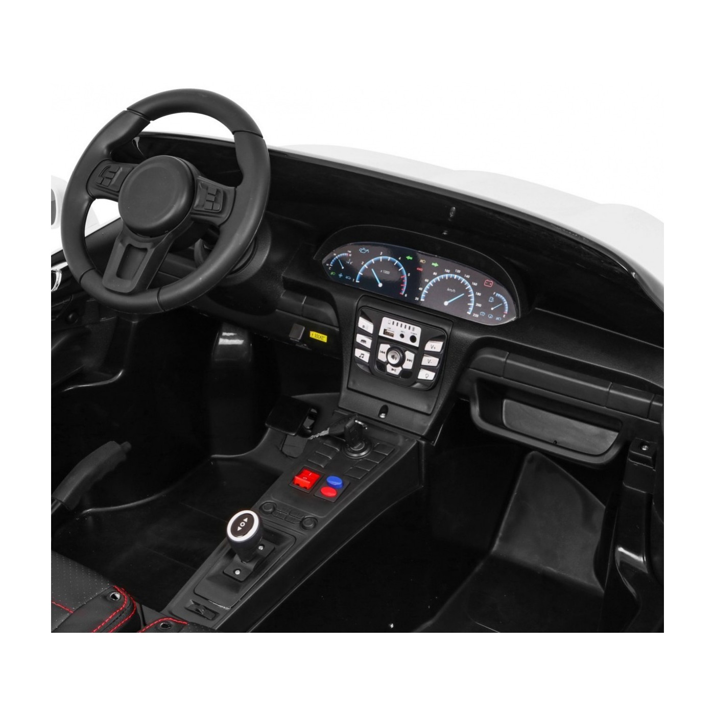 Perfecta Auto 2 Dětská Bílá Nafouknutá Kola Bezkartáčový Motor MP3 LED Pomalý Start