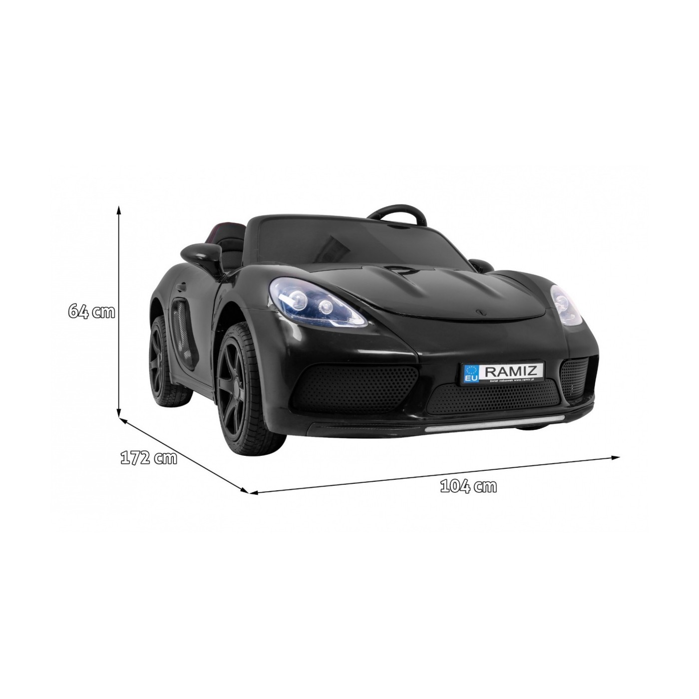 Perfecta Auto 2 Děti Černá Nafukovací Kolečka Bezkartáčový Motor MP3 LED Pomalý Start