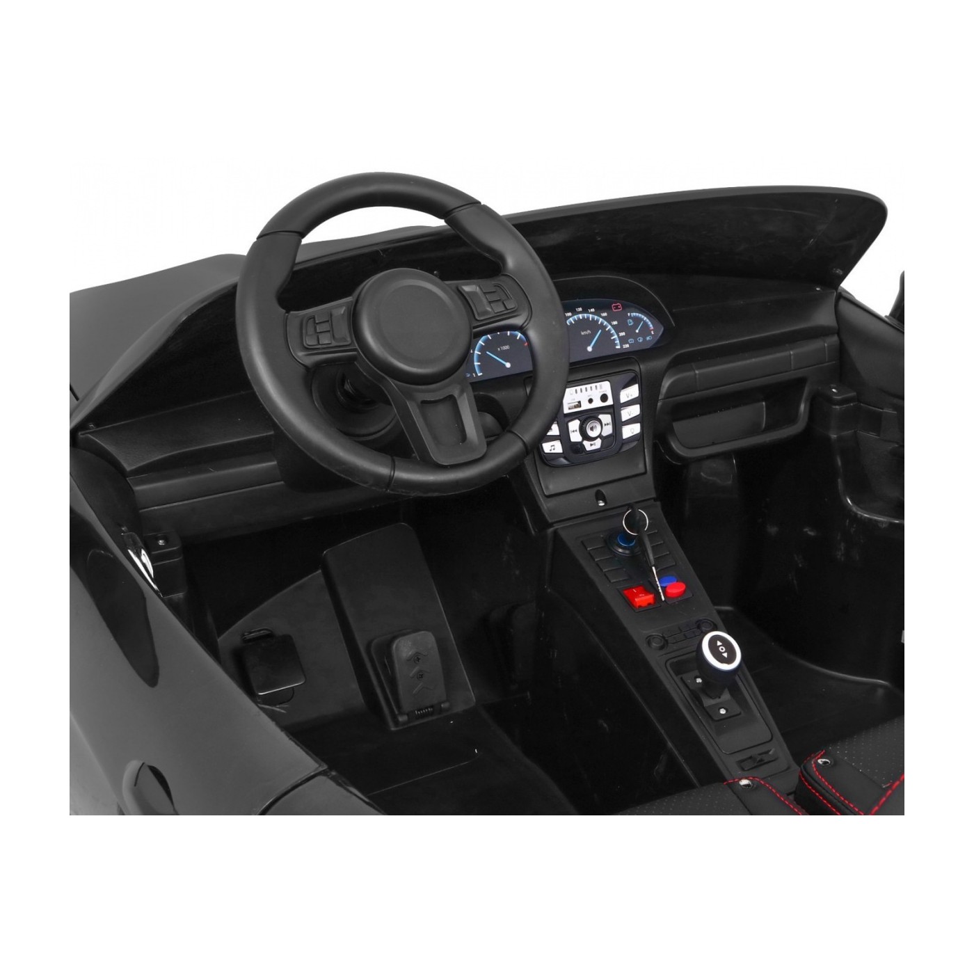 Perfecta Auto 2 Děti Černá Nafukovací Kolečka Bezkartáčový Motor MP3 LED Pomalý Start