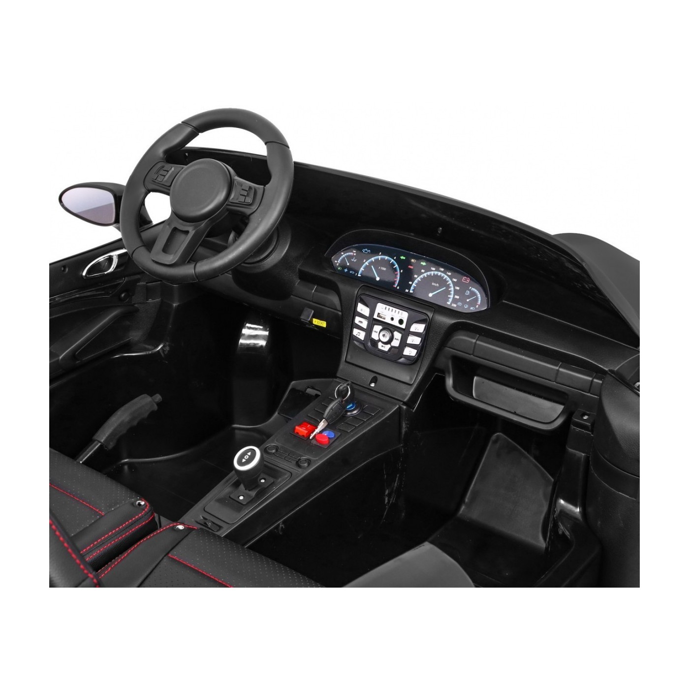 Perfecta Auto 2 Děti Černá Nafukovací Kolečka Bezkartáčový Motor MP3 LED Pomalý Start
