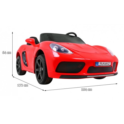 Dětská červená nafouknutá kola Perfecta Auto 2 Bezkartáčový motor MP3 LED pomalý start