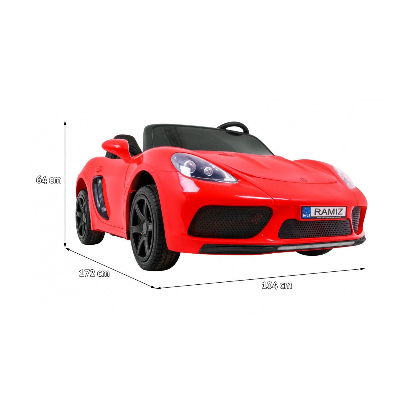 Dětská červená nafouknutá kola Perfecta Auto 2 Bezkartáčový motor MP3 LED pomalý start