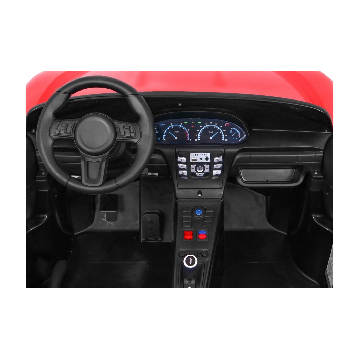 Dětská červená nafouknutá kola Perfecta Auto 2 Bezkartáčový motor MP3 LED pomalý start