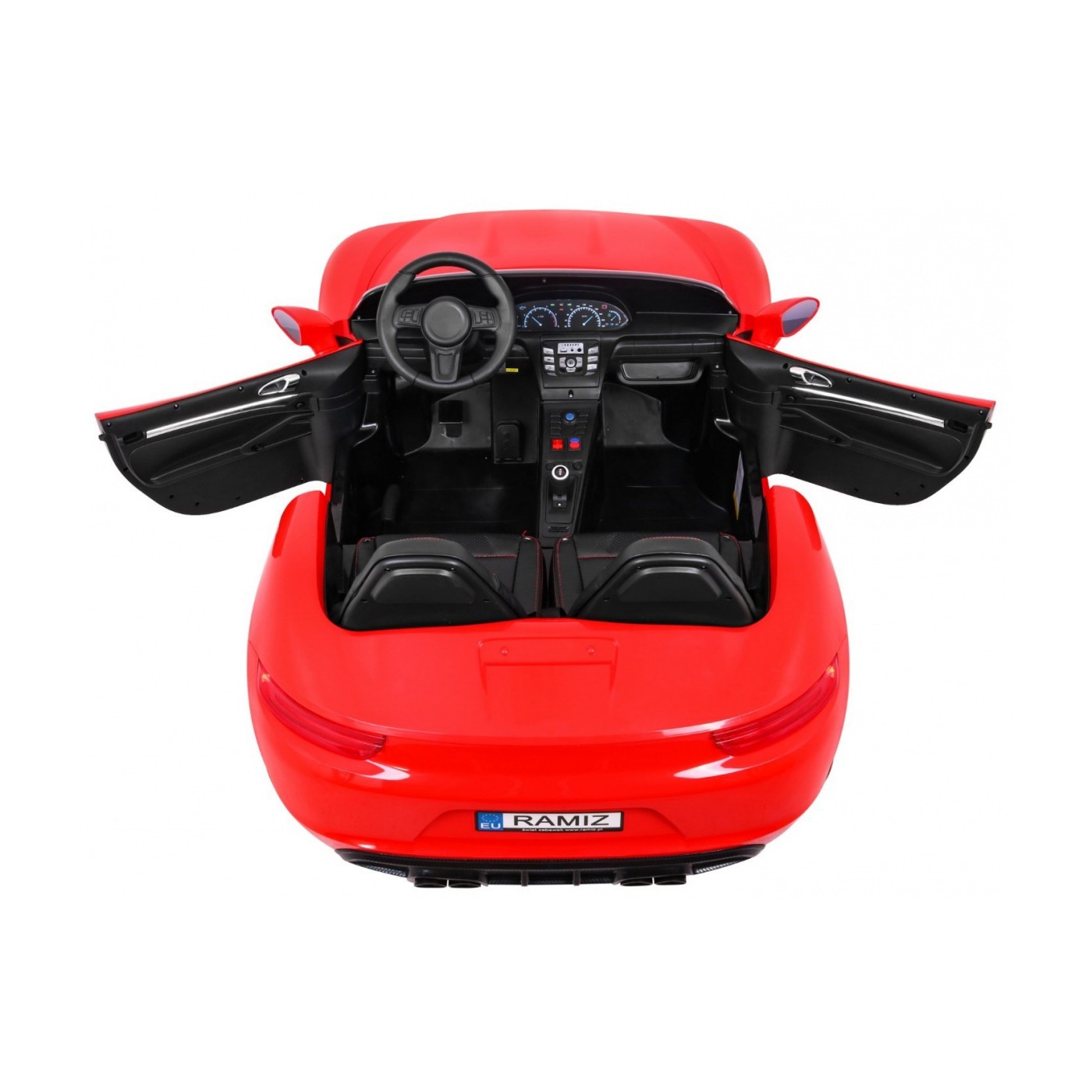 Dětská červená nafouknutá kola Perfecta Auto 2 Bezkartáčový motor MP3 LED pomalý start