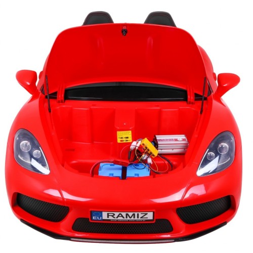 Dětská červená nafouknutá kola Perfecta Auto 2 Bezkartáčový motor MP3 LED pomalý start