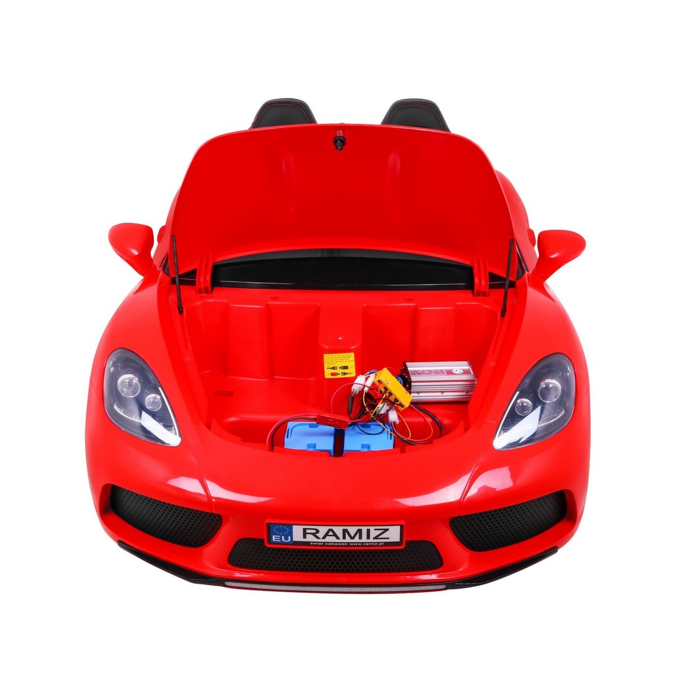 Dětská červená nafouknutá kola Perfecta Auto 2 Bezkartáčový motor MP3 LED pomalý start