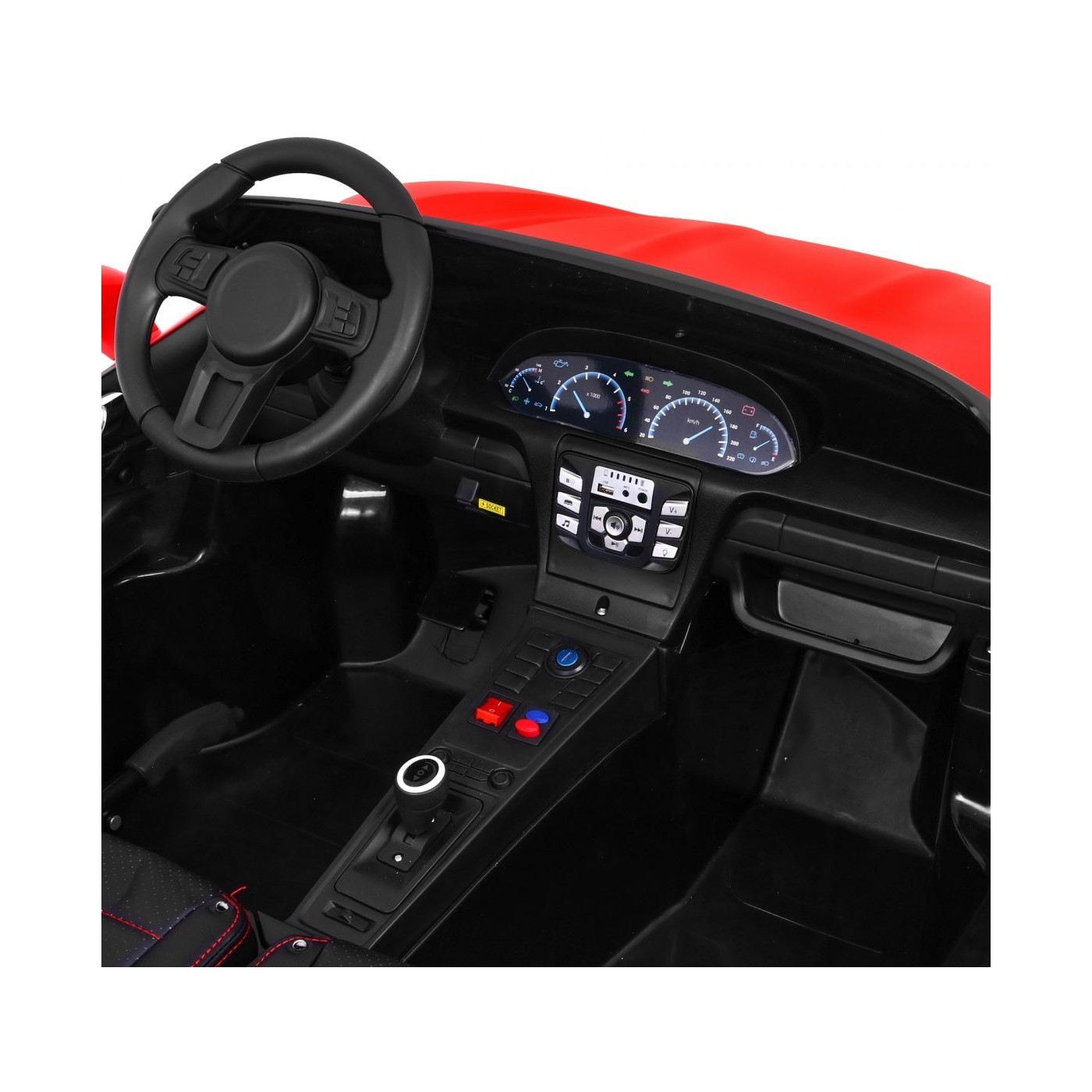 Dětská červená nafouknutá kola Perfecta Auto 2 Bezkartáčový motor MP3 LED pomalý start