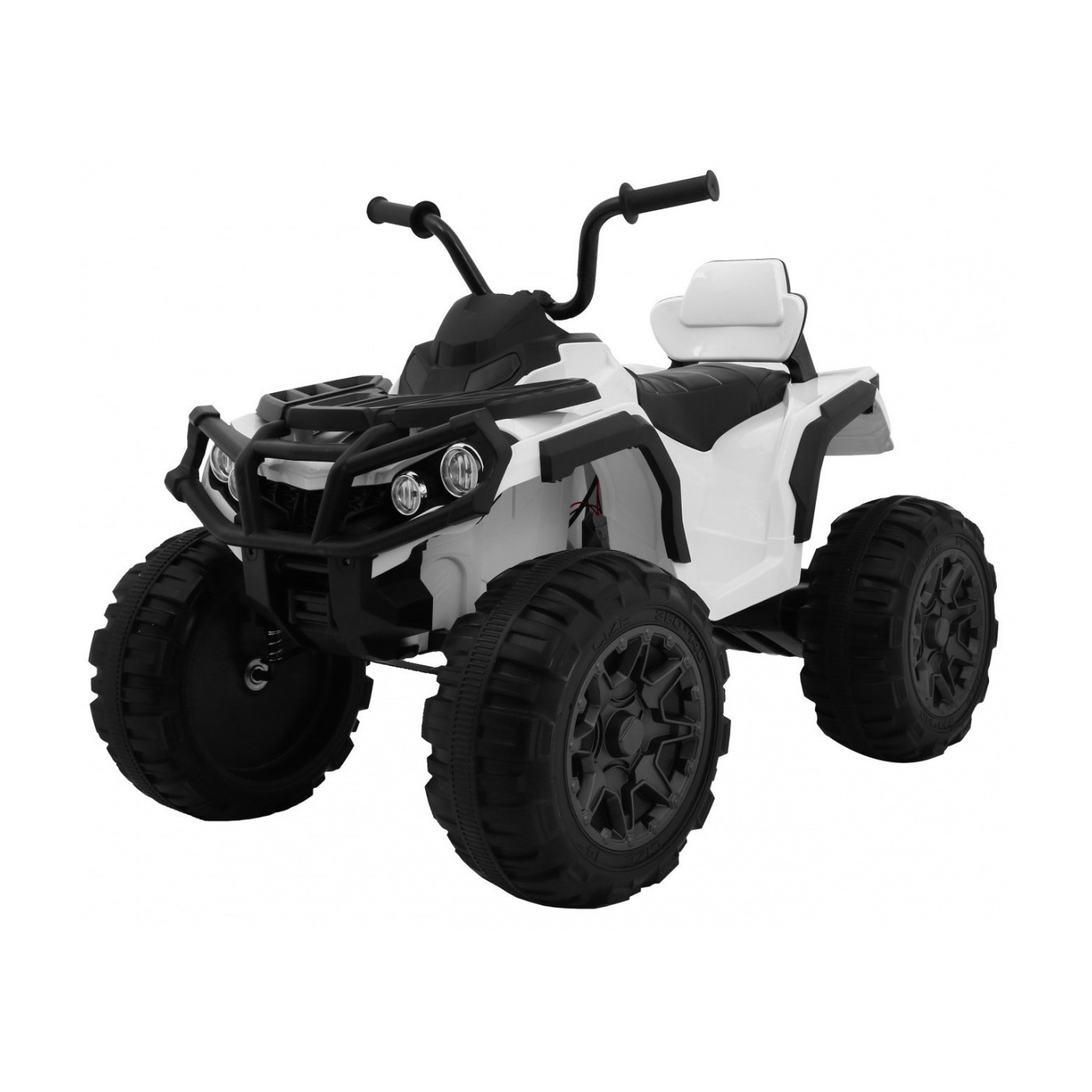 Čtyřkolka ATV 2,4 GHz na baterii pro děti bílá + dálkové ovládání + kolečka EVA + rádio MP3 + pomalý start