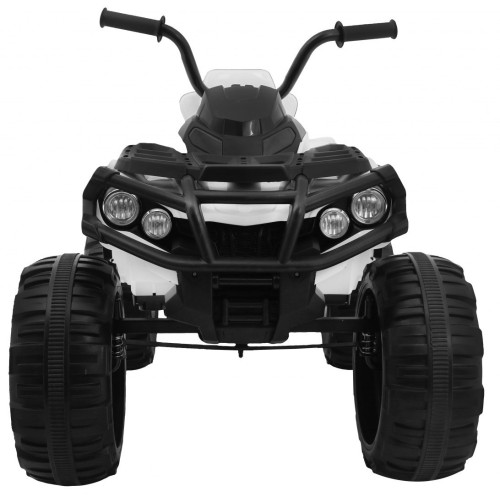 Čtyřkolka ATV 2,4 GHz na baterii pro děti bílá + dálkové ovládání + kolečka EVA + rádio MP3 + pomalý start