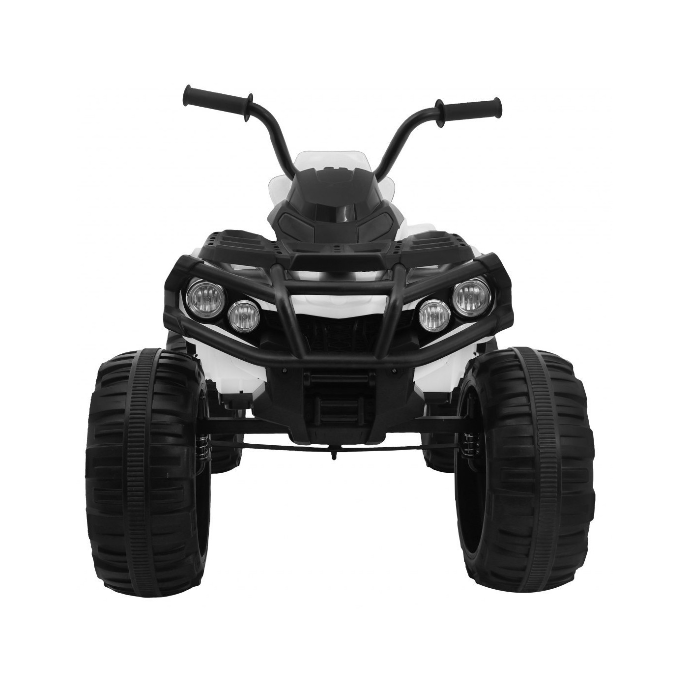 Čtyřkolka ATV 2,4 GHz na baterii pro děti bílá + dálkové ovládání + kolečka EVA + rádio MP3 + pomalý start