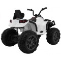Čtyřkolka ATV 2,4 GHz na baterii pro děti bílá + dálkové ovládání + kolečka EVA + rádio MP3 + pomalý start