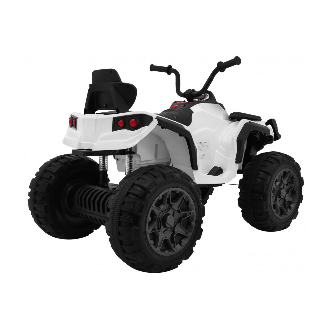Čtyřkolka ATV 2,4 GHz na baterii pro děti bílá + dálkové ovládání + kolečka EVA + rádio MP3 + pomalý start