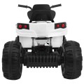 Čtyřkolka ATV 2,4 GHz na baterii pro děti bílá + dálkové ovládání + kolečka EVA + rádio MP3 + pomalý start