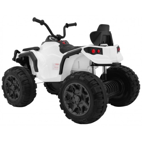 Čtyřkolka ATV 2,4 GHz na baterii pro děti bílá + dálkové ovládání + kolečka EVA + rádio MP3 + pomalý start