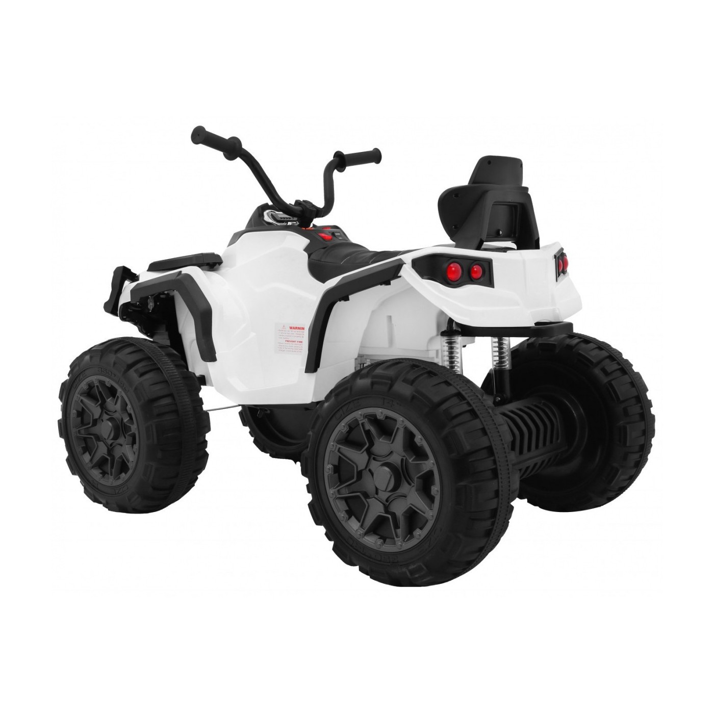 Čtyřkolka ATV 2,4 GHz na baterii pro děti bílá + dálkové ovládání + kolečka EVA + rádio MP3 + pomalý start