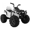 Čtyřkolka ATV 2,4 GHz na baterii pro děti bílá + dálkové ovládání + kolečka EVA + rádio MP3 + pomalý start