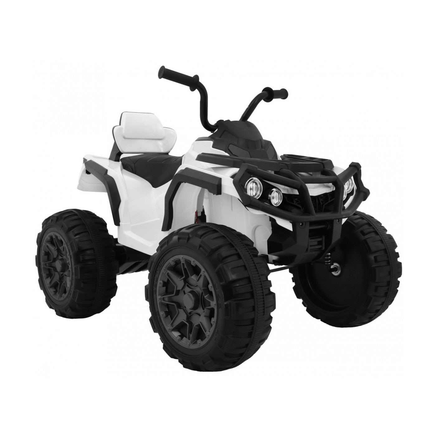 Čtyřkolka ATV 2,4 GHz na baterii pro děti bílá + dálkové ovládání + kolečka EVA + rádio MP3 + pomalý start