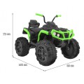 Čtyřkolka ATV 2,4 GHz na baterii Dětská černo-zelená Kolečka na dálkové ovládání EVA Rádio MP3 Pomalý start