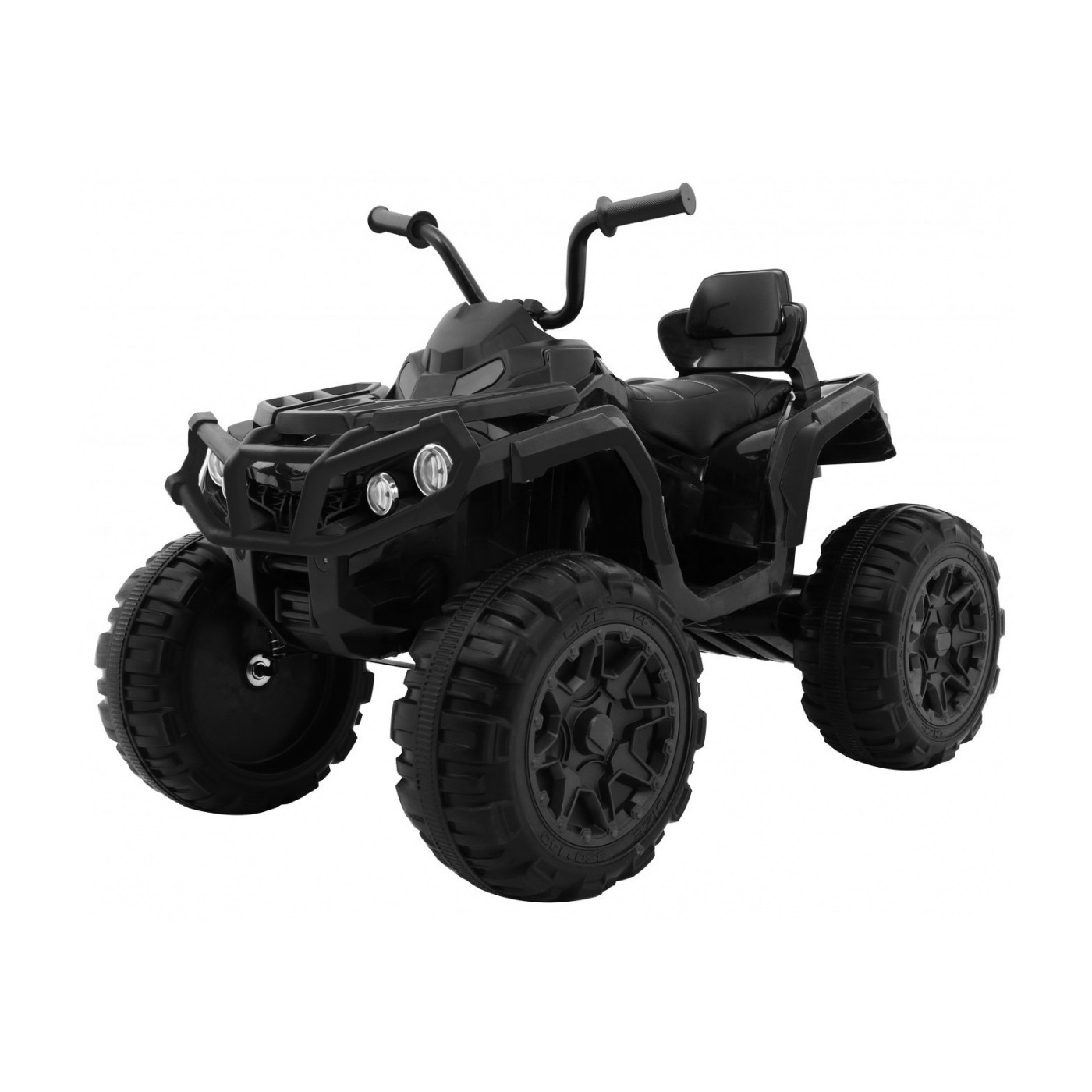Čtyřkolka ATV 2,4 GHz na baterii děti černá + dálkové ovládání EVA kola + MP3 rádio + pomalý start