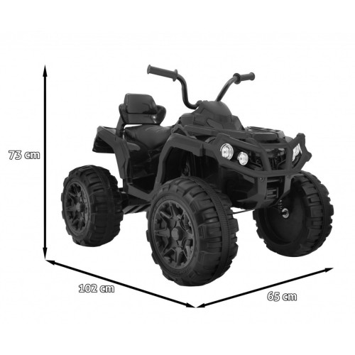 Čtyřkolka ATV 2,4 GHz na baterii děti černá + dálkové ovládání EVA kola + MP3 rádio + pomalý start