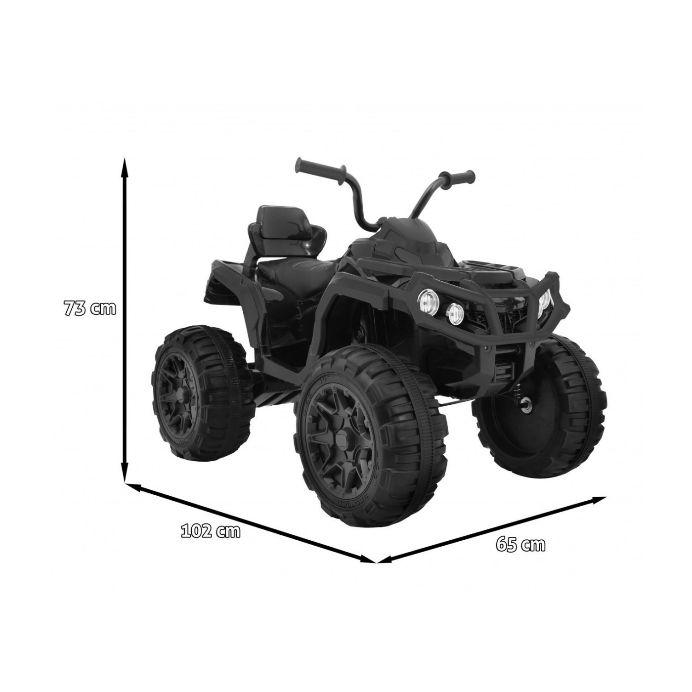 Čtyřkolka ATV 2,4 GHz na baterii děti černá + dálkové ovládání EVA kola + MP3 rádio + pomalý start