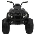 Čtyřkolka ATV 2,4 GHz na baterii děti černá + dálkové ovládání EVA kola + MP3 rádio + pomalý start
