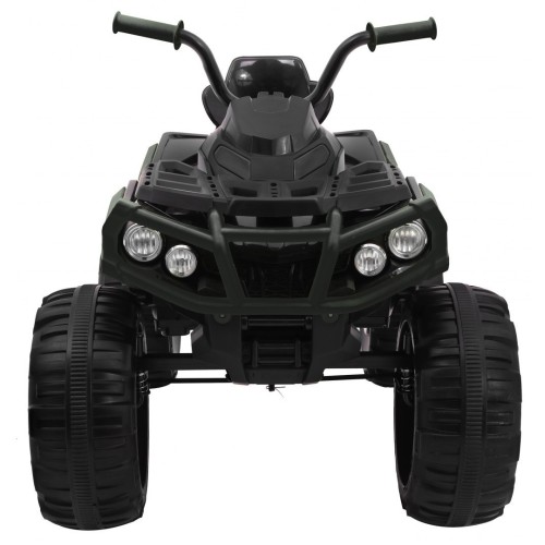 Čtyřkolka ATV 2,4 GHz na baterii děti černá + dálkové ovládání EVA kola + MP3 rádio + pomalý start