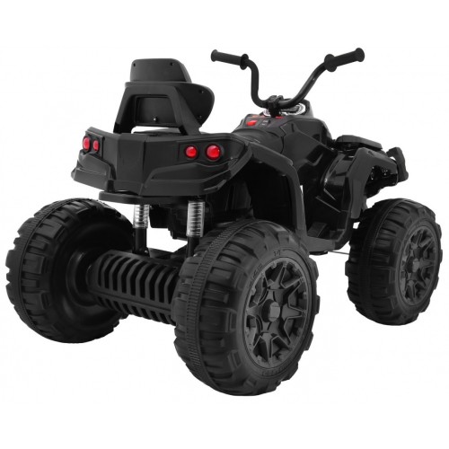 Čtyřkolka ATV 2,4 GHz na baterii děti černá + dálkové ovládání EVA kola + MP3 rádio + pomalý start