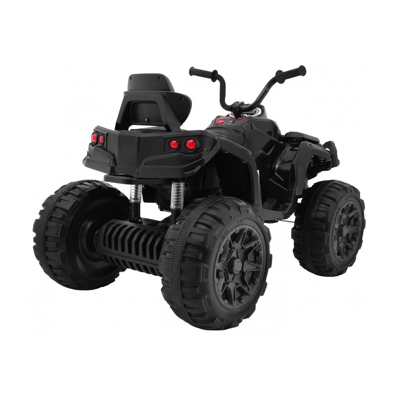 Čtyřkolka ATV 2,4 GHz na baterii děti černá + dálkové ovládání EVA kola + MP3 rádio + pomalý start