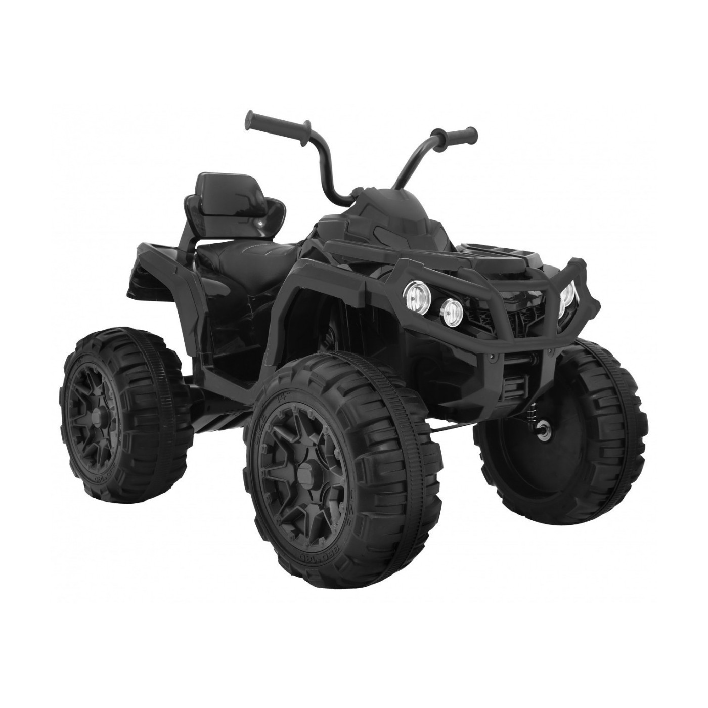 Čtyřkolka ATV 2,4 GHz na baterii děti černá + dálkové ovládání EVA kola + MP3 rádio + pomalý start