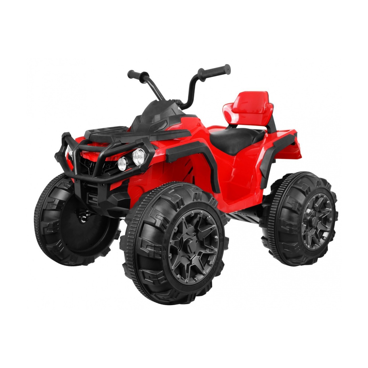 Čtyřkolka ATV 2,4 GHz na baterii pro děti červená + dálkové ovládání + kolečka EVA + rádio MP3 + pomalý start