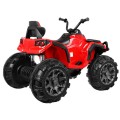 Čtyřkolka ATV 2,4 GHz na baterii pro děti červená + dálkové ovládání + kolečka EVA + rádio MP3 + pomalý start