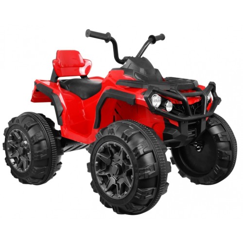 Čtyřkolka ATV 2,4 GHz na baterii pro děti červená + dálkové ovládání + kolečka EVA + rádio MP3 + pomalý start