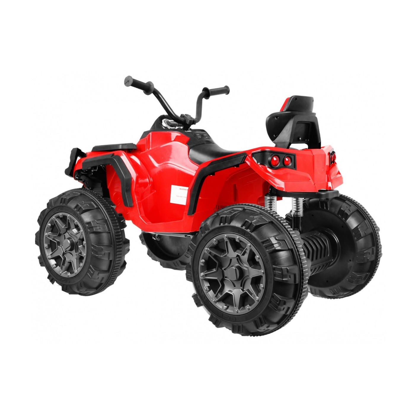 Čtyřkolka ATV 2,4 GHz na baterii pro děti červená + dálkové ovládání + kolečka EVA + rádio MP3 + pomalý start
