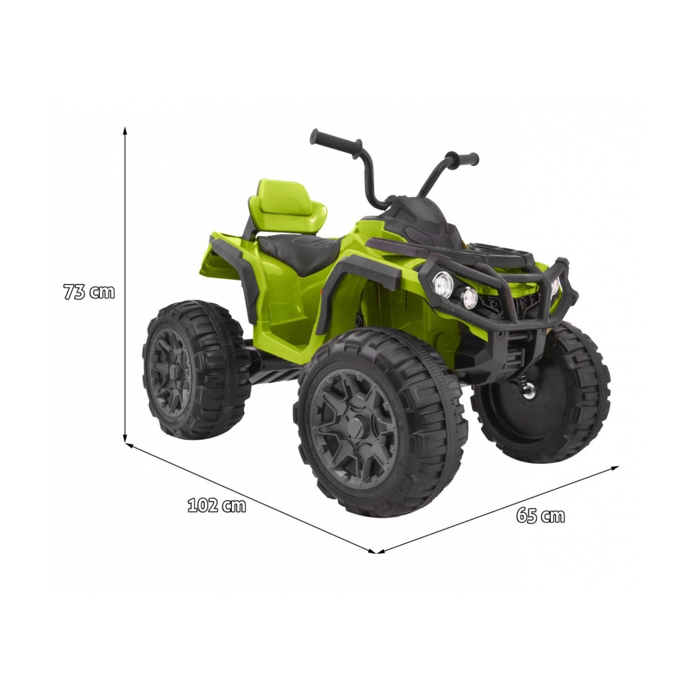 Čtyřkolka ATV 2,4 GHz na baterii pro děti zelená + dálkové ovládání + kolečka EVA + rádio MP3 + pomalý start