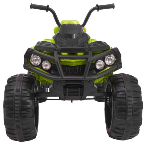 Čtyřkolka ATV 2,4 GHz na baterii pro děti zelená + dálkové ovládání + kolečka EVA + rádio MP3 + pomalý start