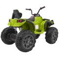 Čtyřkolka ATV 2,4 GHz na baterii pro děti zelená + dálkové ovládání + kolečka EVA + rádio MP3 + pomalý start