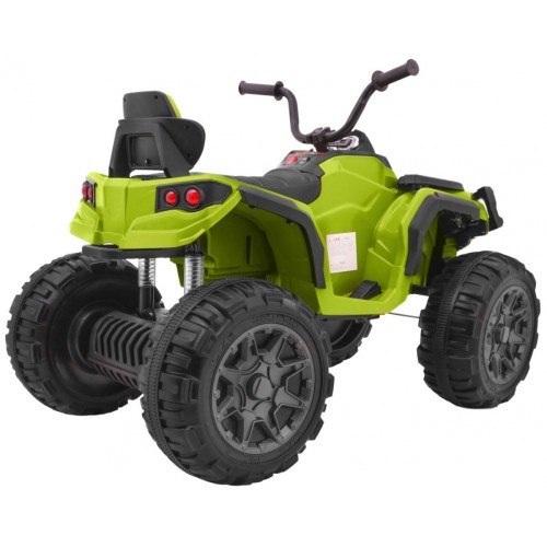 Čtyřkolka ATV 2,4 GHz na baterii pro děti zelená + dálkové ovládání + kolečka EVA + rádio MP3 + pomalý start
