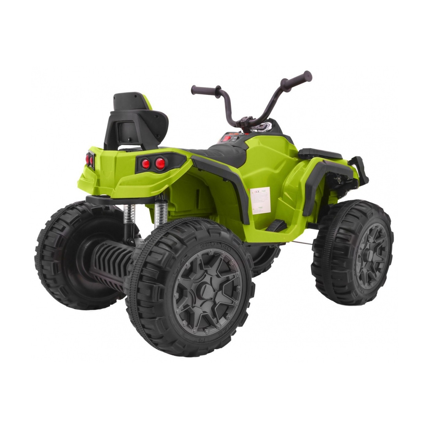 Čtyřkolka ATV 2,4 GHz na baterii pro děti zelená + dálkové ovládání + kolečka EVA + rádio MP3 + pomalý start