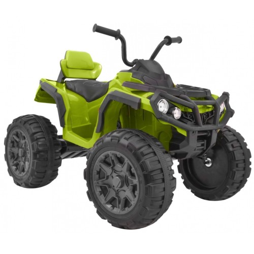 Čtyřkolka ATV 2,4 GHz na baterii pro děti zelená + dálkové ovládání + kolečka EVA + rádio MP3 + pomalý start