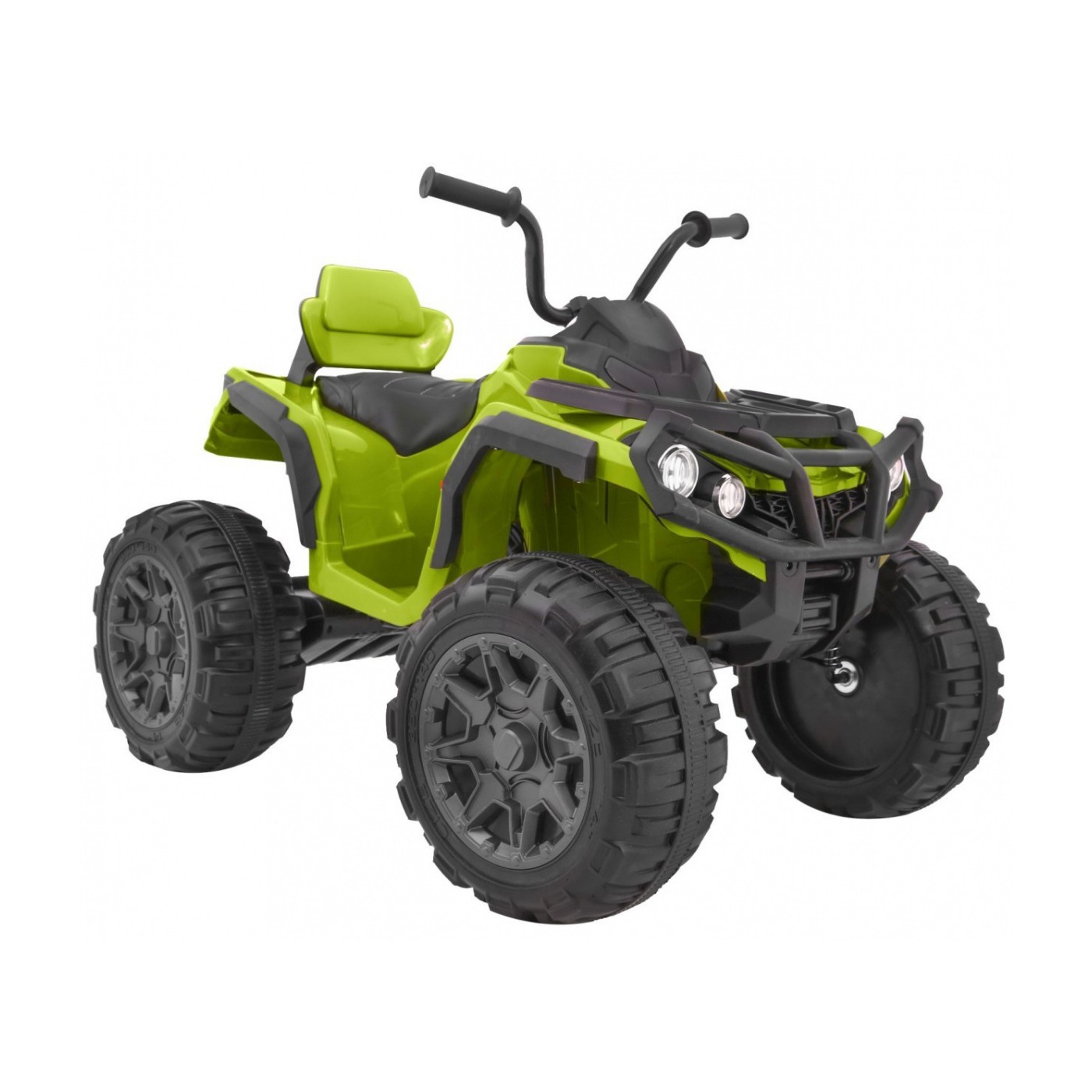 Čtyřkolka ATV 2,4 GHz na baterii pro děti zelená + dálkové ovládání + kolečka EVA + rádio MP3 + pomalý start