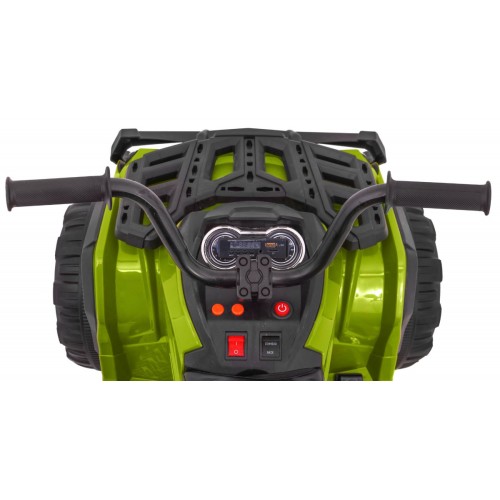 Čtyřkolka ATV 2,4 GHz na baterii pro děti zelená + dálkové ovládání + kolečka EVA + rádio MP3 + pomalý start
