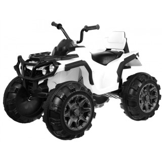 Quad ATV dětská baterie bílá EVA rádio MP3 LED pomalý start
