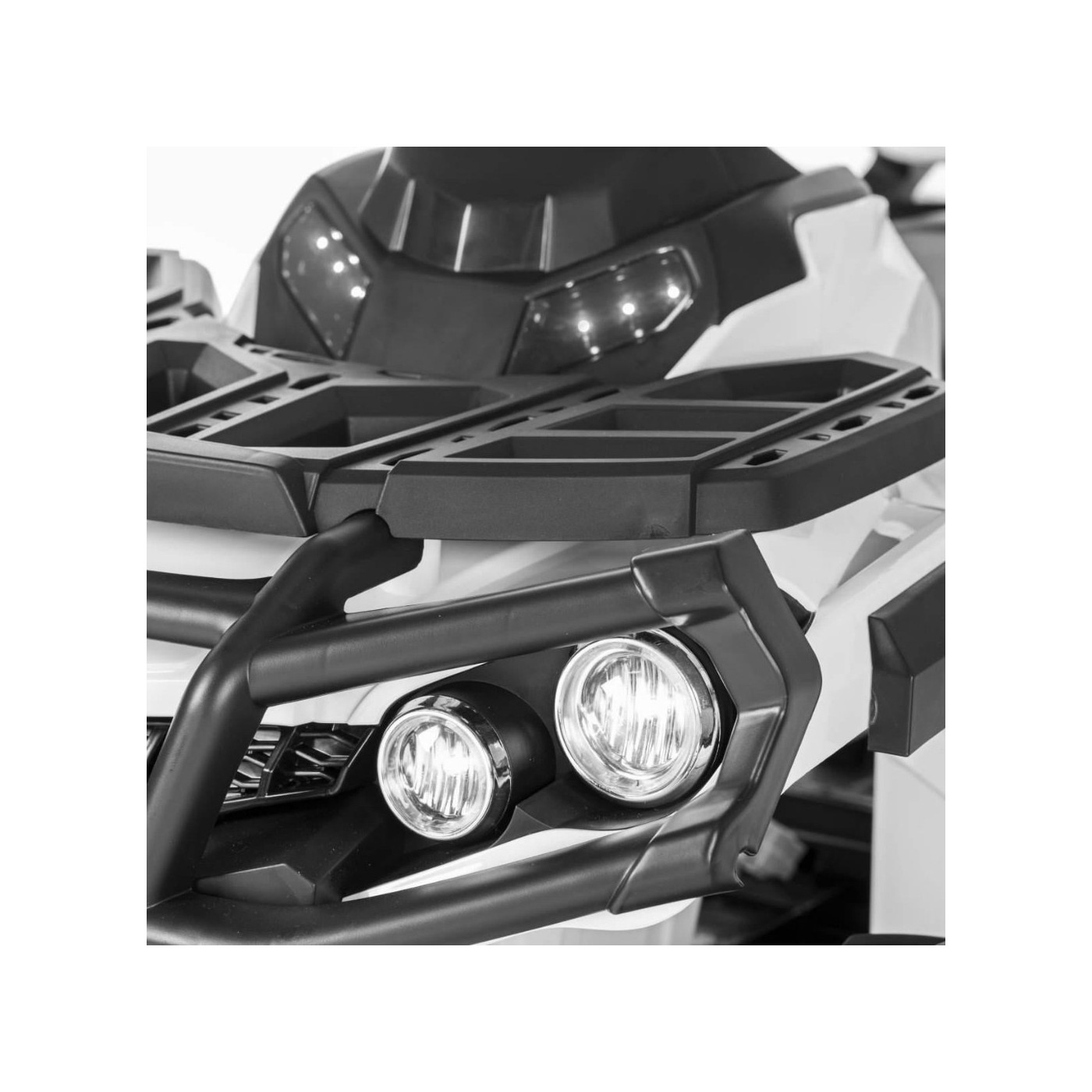 Quad ATV dětská baterie bílá EVA rádio MP3 LED pomalý start