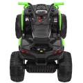 Čtyřkolka ATV dětská baterie černo-zelená EVA kola MP3 rádio LED pomalý start
