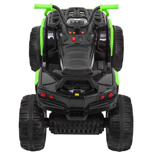 Čtyřkolka ATV dětská baterie černo-zelená EVA kola MP3 rádio LED pomalý start