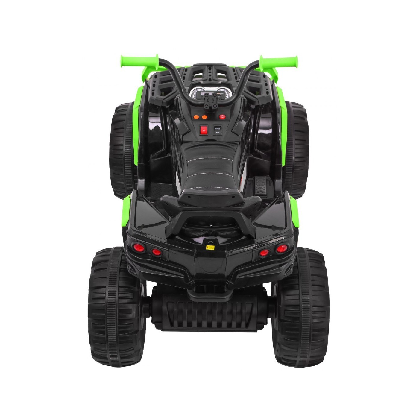 Čtyřkolka ATV dětská baterie černo-zelená EVA kola MP3 rádio LED pomalý start
